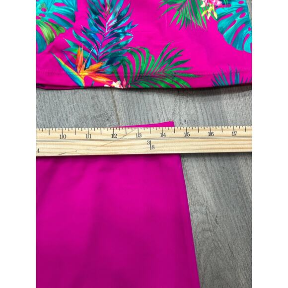 Kim Gravel x Swimsuit For All Womens Pink Floral Padded Tankini Shorts Size 12 - Picture 9 of 9